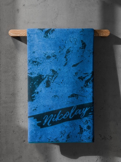Полотенце именное махровое Этель «Николай», 50×90 см, 100% хлопок, 420 г/м², синее