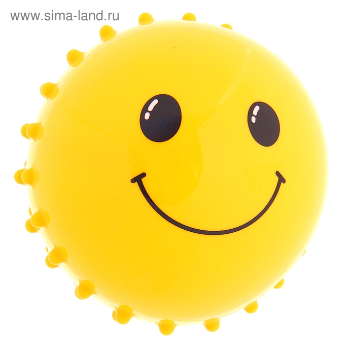 Мяч детский, массажный "Рожица" 10 см, 35 гр, цвета микс - Фото 1