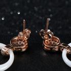 Серьги керамика «Кольцо», цвет белый в золоте - Фото 2
