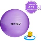 Фитбол Bradex «ФИТБОЛ-75» d=75 см, с насосом, фиолетовый - фото 297626835