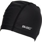 Шапочка для плавания Bradex, текстильная покрытая ПУ, черная - фото 297280308