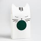 Полотенце подарочное Экономь и Я «Котик» 30*60 см, изумрудный, 100% хл, 320 г/м2 - фото 25349269