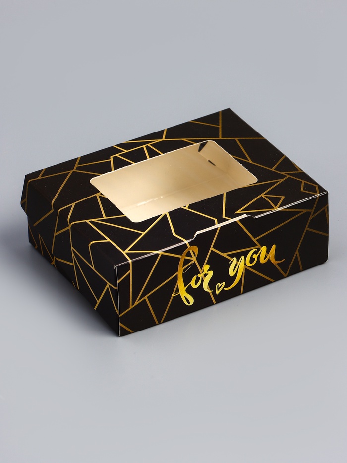 

Коробка складная с окном "For You", 10 х 8 х 3,5 см