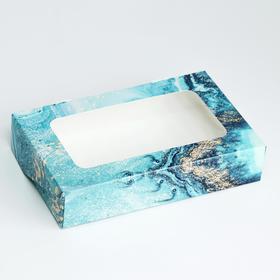 Коробка складная с окном "Мрамор", 20 х 12 х 4 см