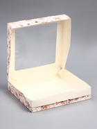 Коробка подарочная складная с окном «Пионы», 20×20×4 см - Фото 3