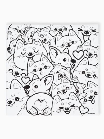 Картина по номерам для детей «Корги», 15×15 см