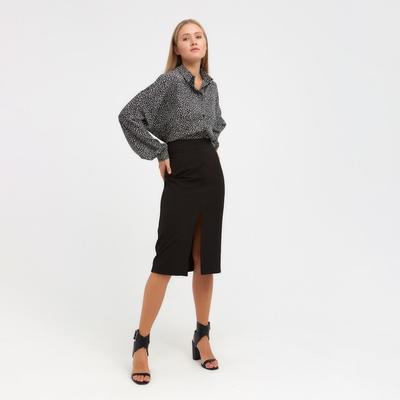 Юбка миди женская MINAKU: Classic, чёрная, размер 44