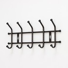 Вешалка настенная на 5 крючков, 48×21.5 см, МИКС - Фото 1