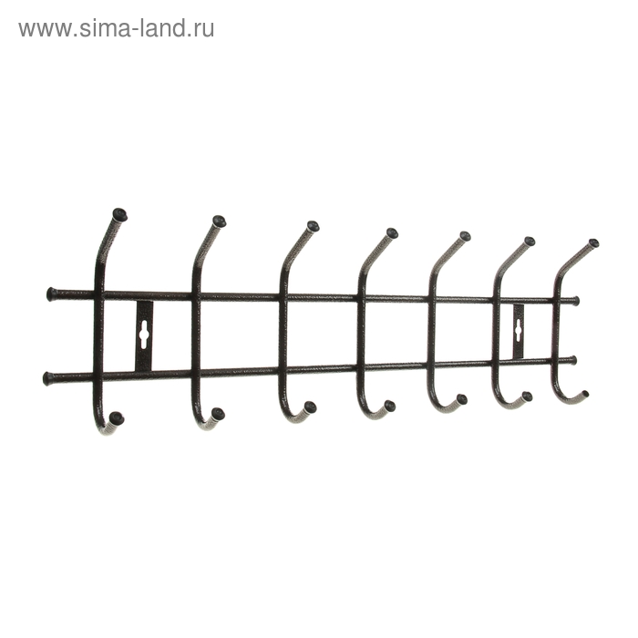 Вешалка настенная на 7 крючков, 69,5×21,5 см, цвет медный антик - Фото 1
