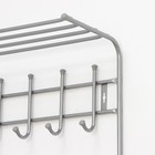 Вешалка настенная с полкой на 8 крючков, 60×25×74,5 см, цвет серебряный - Фото 2