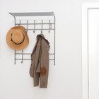 Вешалка настенная с полкой на 8 крючков, 60×25×74,5 см, цвет серебряный - Фото 5