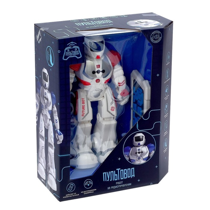 Робот радиоуправляемый «Смарт бот», световые и звуковые эффекты, сенсорный датчик, двигается во все стороны, русский чип, цвет синий - фото 51877610