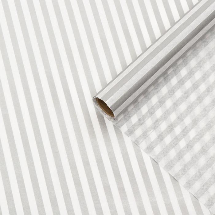 Бумага силиконизированная «Полоски», серебряные, для выпечки, 0,38 х 5 м - Фото 1