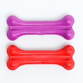 Набор игрушек для собак Gamma  "Кость литая №2", каучук, 2 шт по 9,5 см, микс цветов
