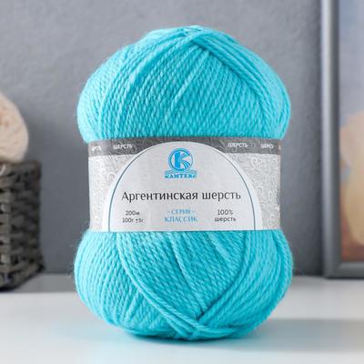 Пряжа "Аргентинская шерсть" 100% импортная п/т шерсть 200м/100гр (023 бир.св)