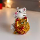 Копилка полистоун "Кремовый тигра с монетами и короной" МИКС 10х7х11 см - фото 21386204