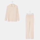 Пижама женская (рубашка и брюки) KAFTAN бежевый, р.48-50 - фото 809190890