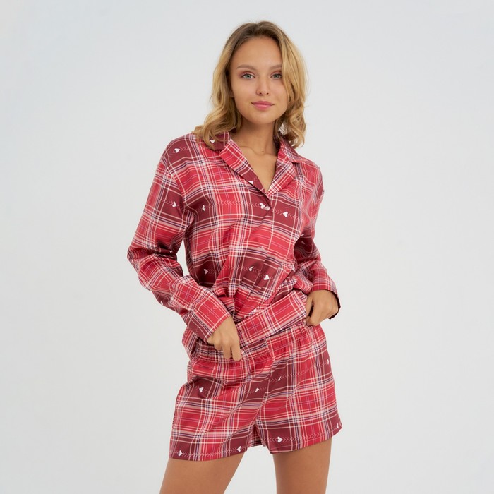 Пижама (рубашка, шорты) женская KAFTAN Red, р. 44-46