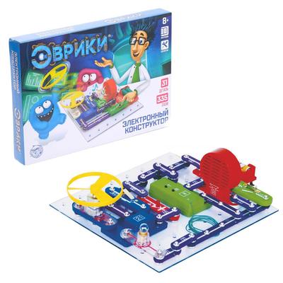 Уценка (помята упаковка) Конструктор электронный «Эврики», 335 схем, 31 элемент, работает от батареек