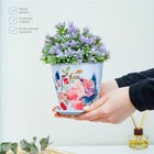 Горшок для цветов Доляна «Танец журавлей», 800 мл, цвет голубой - Фото 3