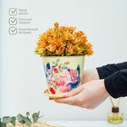 Горшок для цветов Доляна «Танец журавлей», 800 мл, цвет бежевый - Фото 3