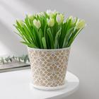 Горшок для цветов Доляна «Кракле», 800 мл, цвет белый - Фото 1