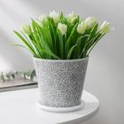 Горшок для цветов Доляна «Кракле», 800 мл, цвет серый (комплект 2 шт) - фото 25318332