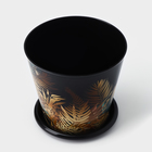 Горшок для цветов Доляна «Голди», 800 мл, цвет чёрный - Фото 2