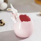 Конфетница керамическая «Зайка», 8,5×8,9×14,5 см, цвет розовый - Фото 2