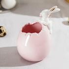 Конфетница керамическая «Зайка», 8,5×8,9×14,5 см, цвет розовый - Фото 3