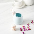 Конфетница керамическая «Зайка», 8,5×8,9×14,5 см, цвет голубой - Фото 4