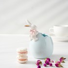 Конфетница керамическая «Зайка», 8,5×8,9×14,5 см, цвет голубой - Фото 5