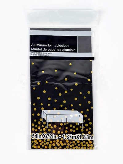 Скатерть одноразовая «Конфетти» 137×183 см, чёрная