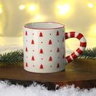 Новый год. Кружка новогодняя керамическая «С Новым годом!» красная, 450 мл, цвет белый - фото 21386671