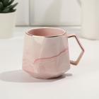 Кружка керамическая Stay beautiful розовый мрамор, 350 мл , цвет розовый - фото 24453598