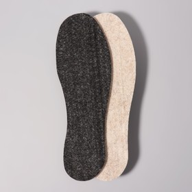Стельки для обуви «Мягкий след», утеплённые, универсальные, 36-46 р-р, пара, цвет чёрный Ош
