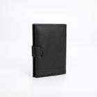 Портмоне мужское на магните, 2 в 1, для автодокументов и паспорта, цвет чёрный - фото 53016252