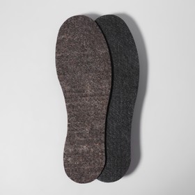 Стельки для обуви «Мягкий след», утеплённые, универсальные, 36-46 р-р, пара, цвет коричневый Ош