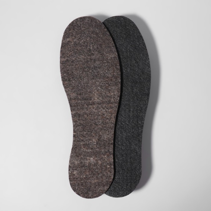 Стельки для обуви «Мягкий след», утеплённые, универсальные, 36-46 р-р, пара, цвет коричневый - Фото 1