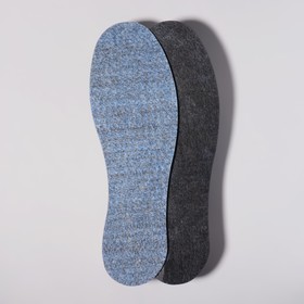 Стельки для обуви «Мягкий след», утеплённые, универсальные, 36-46 р-р, пара, цвет синий Ош