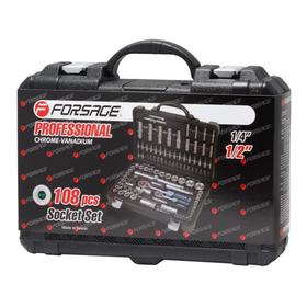 

Набор инструмента Forsage F-41082-5, 1/4", 1/2" (6-гранные), 4-32 мм, 108 предметов
