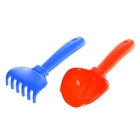 Набор песочный: совок красный, грабельки №2, цвета МИКС - Фото 2