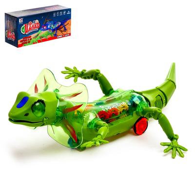 Ящерица «Шестерёнки», работает от батареек, МИКС