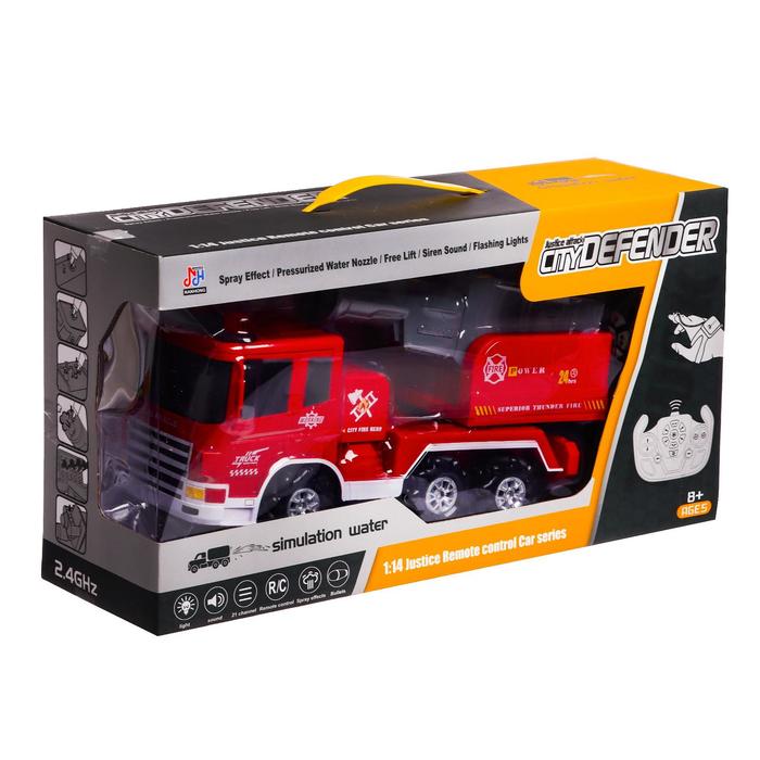 Машина радиоуправляемая «Пожарная служба», масштаб 1:14, 4WD, управление жестами, дымовая пушка 51361