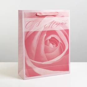 Пакет подарочный ламинированный, упаковка, «Роза», L 31 х 40 х 11,5 см