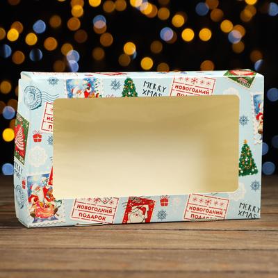 Коробка подарочная складная "Новогодняя почта", 20 х 12 х 4 см