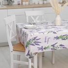 Клеёнка на стол Доляна «Лаванда», на тканевой основе, рулон 20 метров, ширина 137 см, общая толщина 0.22 мм - Фото 1