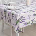 Клеёнка на стол Доляна «Лаванда», на тканевой основе, рулон 20 метров, ширина 137 см, общая толщина 0.22 мм - Фото 2
