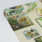 Клеёнка на стол Доляна «Оливки», на тканевой основе, рулон 20 м, ширина 137 см, общая толщина 0.22 мм, зелёная - Фото 4