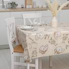 Клеёнка на стол Доляна «Чай», на тканевой основе, рулон 20 м, ширина 137 см, общая толщина 0.22 мм, бежевая - Фото 1